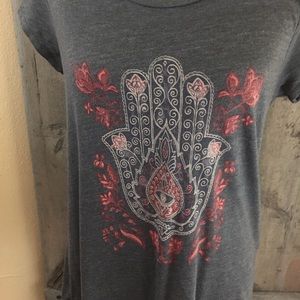 Lucky Brand Tops - Lucky Brand Gray Hamsa Hand Tee Size Medium Lucky Brand Tops - Lucky Brand Gray Hamsa Hand Tee Size Medium